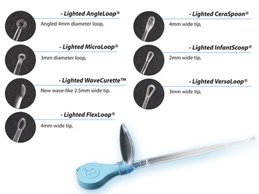 ASSORTIMENTO CURETTE AURICOLARI ILLUMINATE