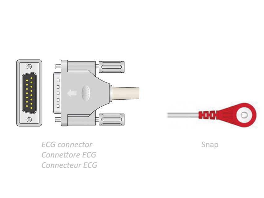 CAVO PAZIENTE ECG 2,2 m - snap - compatibile Esaote, Shiller