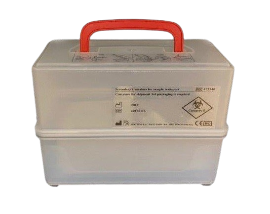Contenitore secondario per trasporto 40 provette completo di spugna e assorbente
