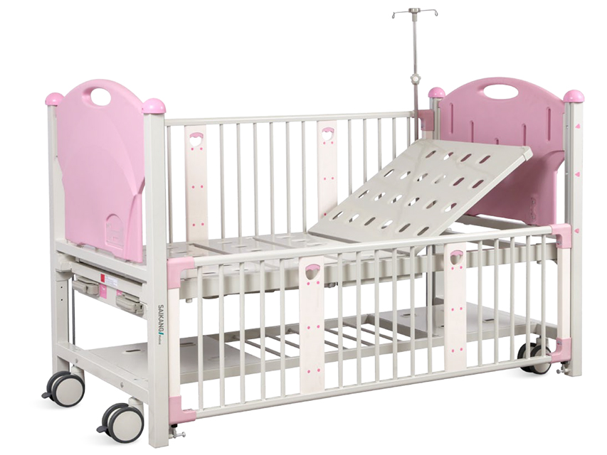 LETTINO PEDIATRICO - 2 manovelle - rosa