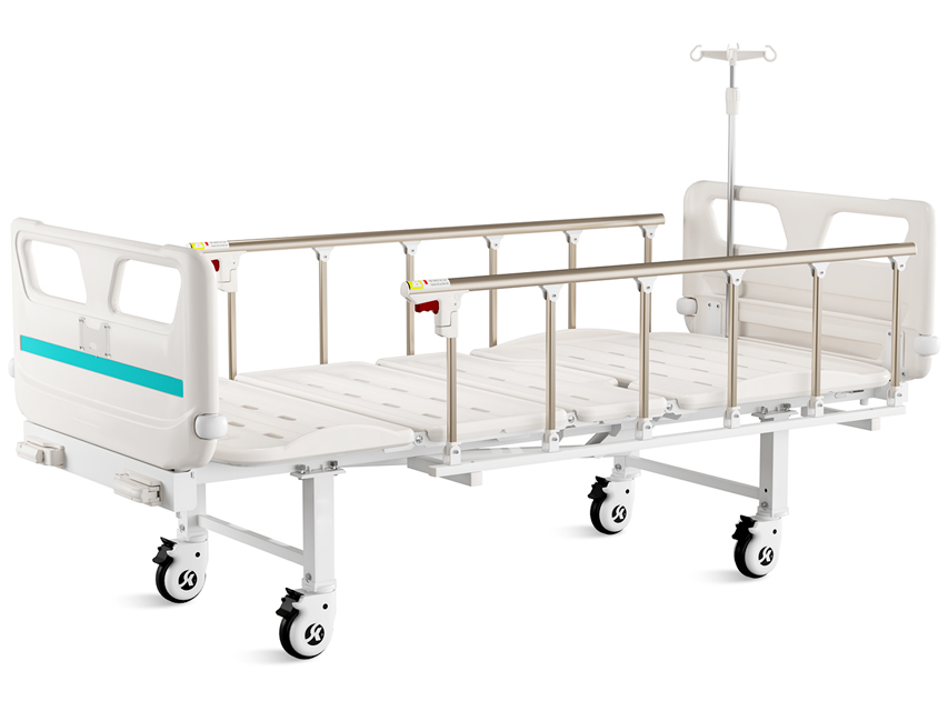 LETTO A 3 SEZIONI AD ALTEZZA VARIABILE - 2 manovelle - con ruote