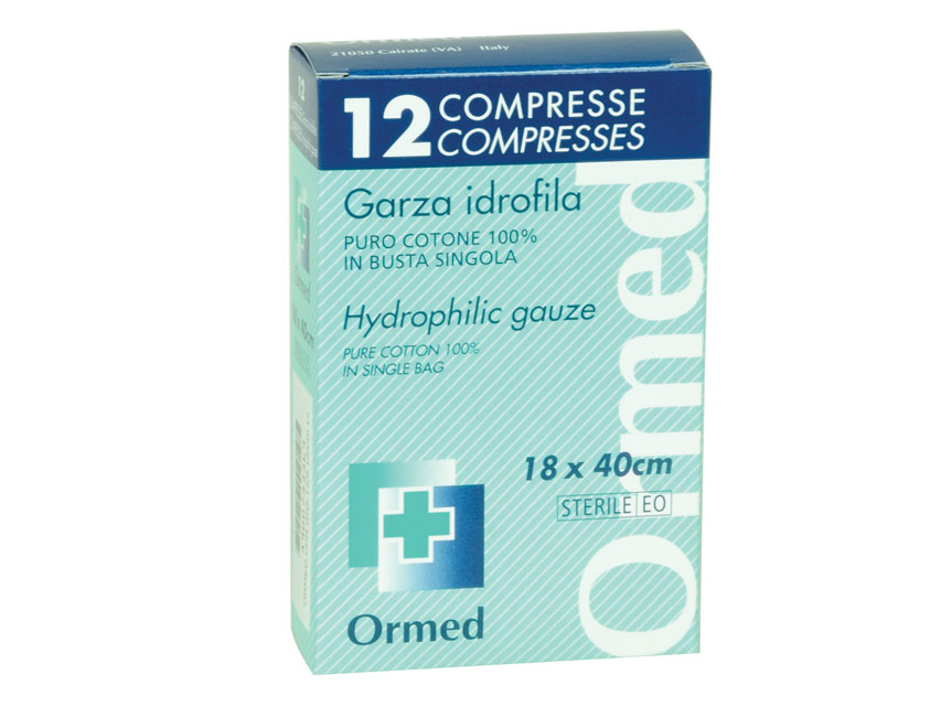 COMPRESSE GARZA COTONE 18X40 cm - scatole da 12