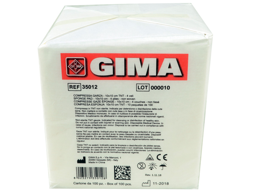 COMPRESSA GARZA 10x10cm TNT - 10 pacchi da 100
