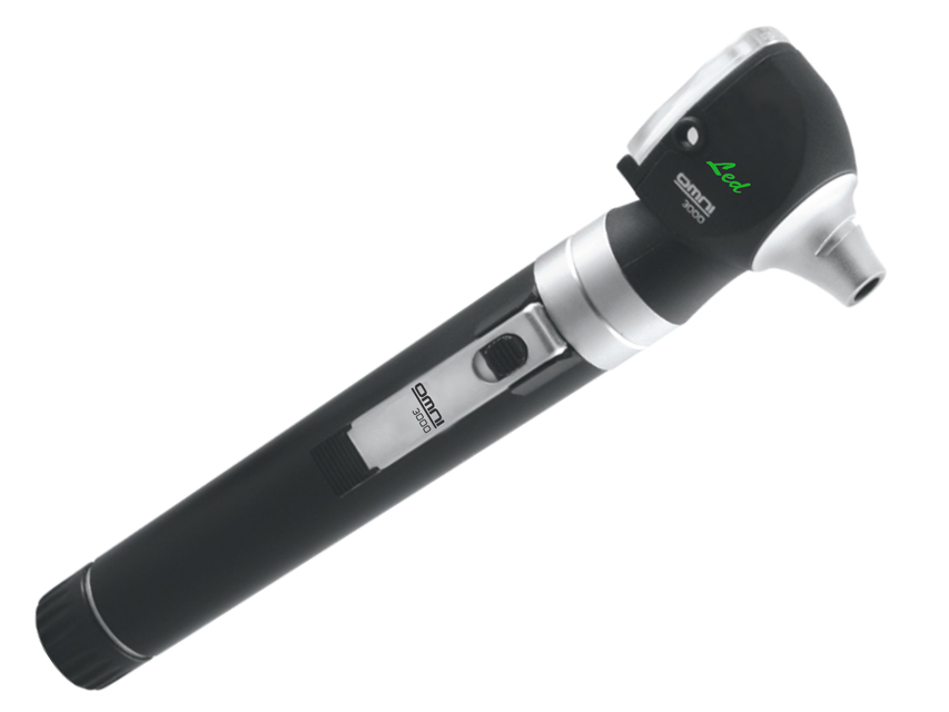 OTOSCOPIO SIGMA LED F.O. con manico ricaricabile e batteria - nero - in bustina