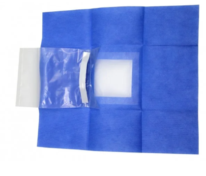 Telo chirurgia oftalmica sterile cm.75x100 cm foro 6x9cm c/inc.film e tasca racc
