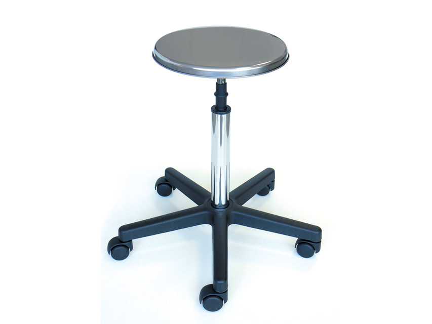SGABELLO - sedile inox con ruote