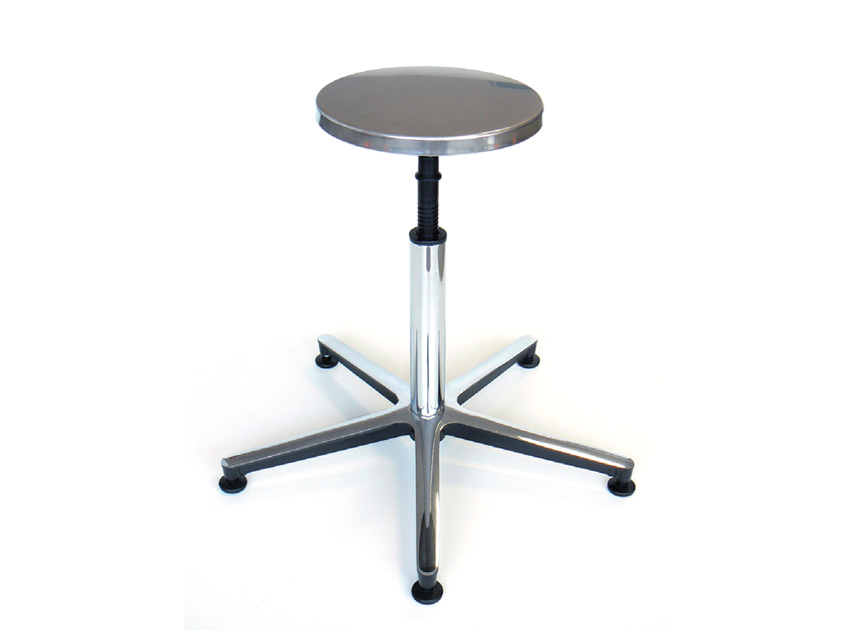 SGABELLO - sedile inox, base in alluminio con piedini