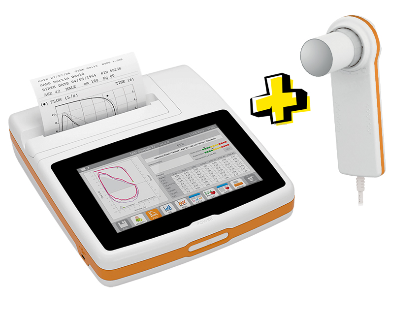SPIROMETRO SPIROLAB PLUS con Minispir, touchscreen 7", stampante e software