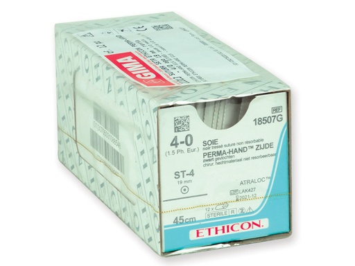 [GM-31490] SUTURA SETA ETHICON PERMA-HAND - 4/0 ago 19 mm - retta