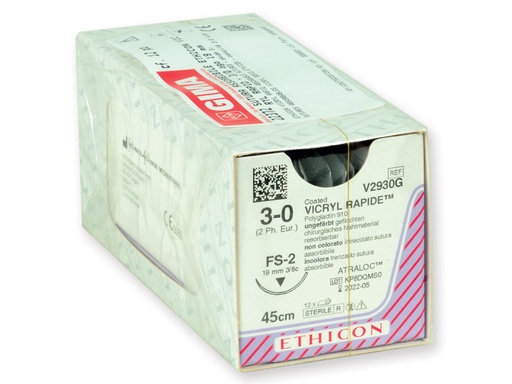 [GM-31529] SUTURA ASSORBIBILE ETHICON VICRYL RAPID - 3/0 ago 19 mm