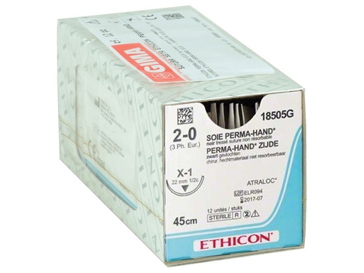 [GM-31533] SUTURA SETA ETHICON PERMA-HAND - 2/0 ago 22 mm