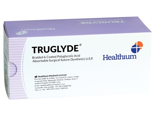 [GM-31582] SUTURA ASS. TRUGLYDE calibro 2/0, curva 1/2, ago 30 mm - 90 cm - viola