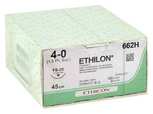 [22302] SUTURA MONOFILAMENTO ETHICON ETHILON - 4/0 ago 19 mm