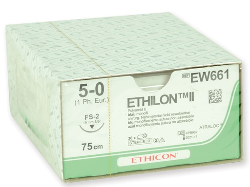 [22305] SUTURA MONOFILAMENTO ETHICON ETHILON - 5/0 ago 19 mm
