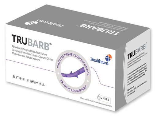 [22892] SUTURA ASS. TRUBARB calibro 2/0 curva 1/2 ago 37mm - 30cm - viola