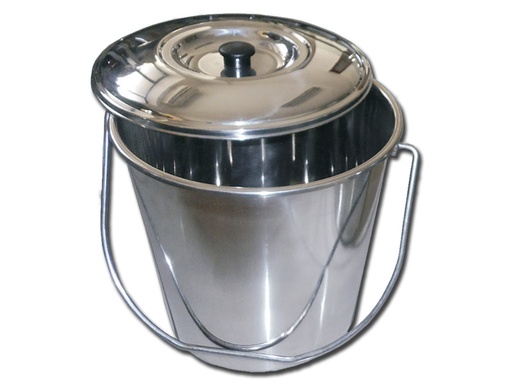 [26576] CESTINO ACCIAIO INOX con coperchio - 12 litri