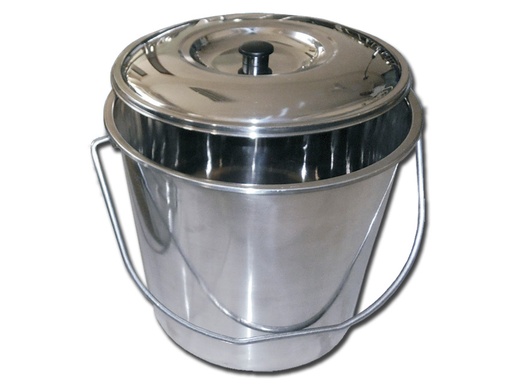 [GM-31826] CESTINO ACCIAIO INOX con coperchio - 15 litri