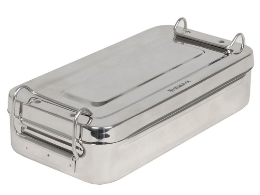 [GM-31850] SCATOLA INOX 20x10x4,5cm - con manici