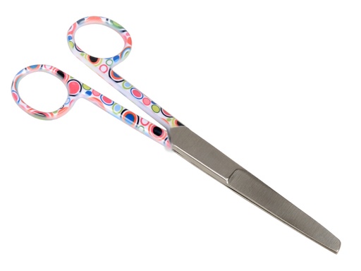 [GM-31883] FORBICI RETTE PUNTE ALTERNE - fantasia bolle - 14 cm