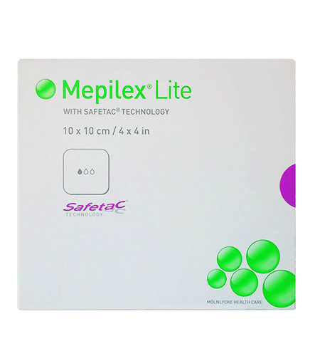 [DMM02077] Mepilex Lite medicazione assorbente sottile in schiuma di poliuretano 10x10
