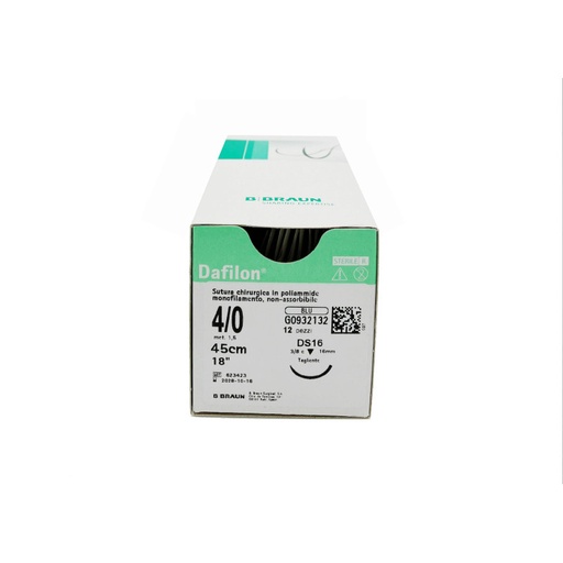[DMM05032] Sutura Nylon DS24 USP 2-0 cm75 ago 3/8 Blue