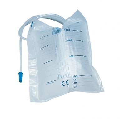 [DMM07081] Sacca letto con valv. antir. e rub. a croce laterale 2000 ml tubo 90 cm (bulk)

