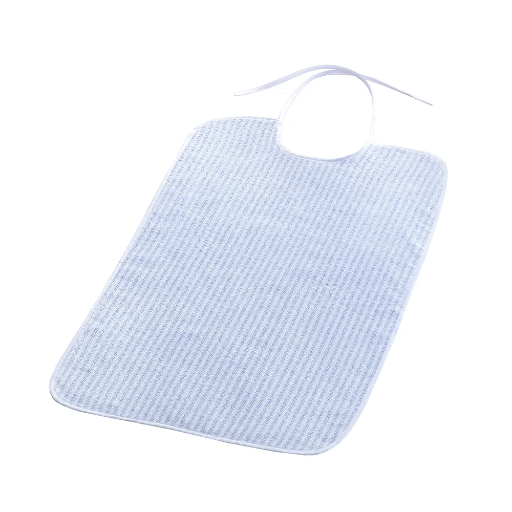 [IGP02051] Bavaglione in spugna rigata c/chiusura con lacci Venezia azzurro 45x75cm