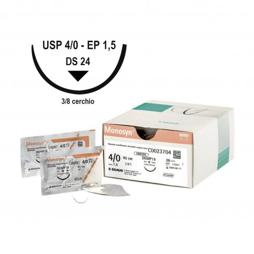 [DMM05034] Sutura Biolong DS24 USP 4-0 EP 1.5 cm.70 - ago 3/8 monofilamento