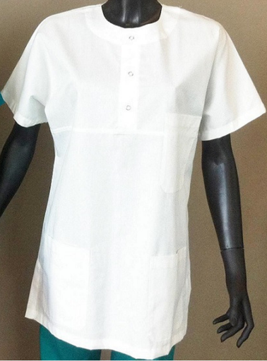 Casacca "Margherita" con bottoni coperti girocollo in cotone