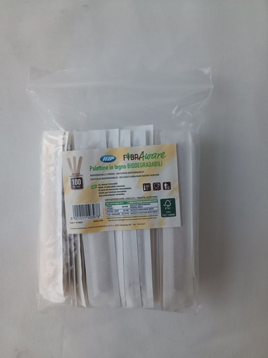 [MCP06071] Palettina caffè BIO  legno m.uso 0,70 gr (imbustate singolarmente)