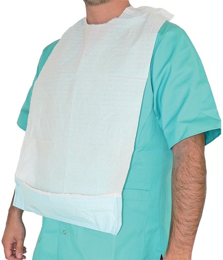 [IGP02061] Bavaglio politenato c/tasca raccolta 10cm 37x64 cm Medicline