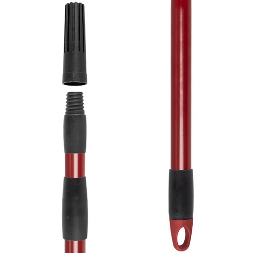 [DET07035] Asta telescopica plastificata col.rosso - 2X150 CM =3,00 M
