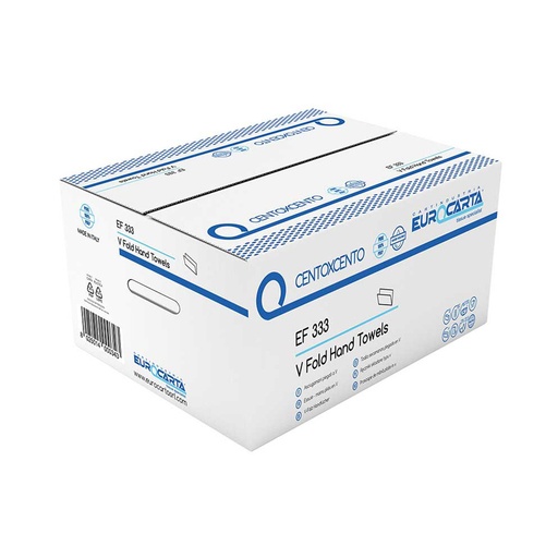 [MCP02002] Asciugamano piegato a v 100% cellulosa 3 veli Hydrofold