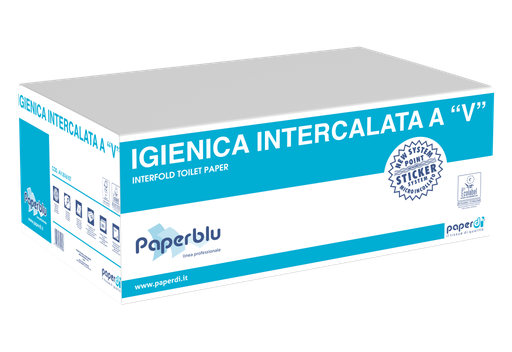 [MCP01047] Carta igienica interfogliata a V 2 veli 100% cellulosa
