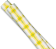 [MCP03003] Tovaglia idro politenata decorata scozzese giallo 1 x 1 mt cartene sopra
