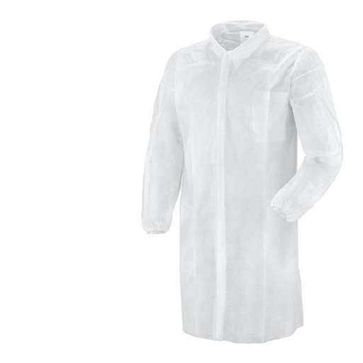 [MGI01272] Camice laboratorio VELKRO 30  in PLP col.bianco mis.M