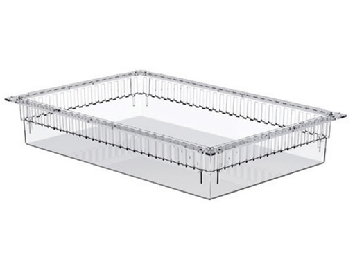 [27965] CASSETTO ISO PLASTICA TRASPARENTE 600x400x100 mm  aperto