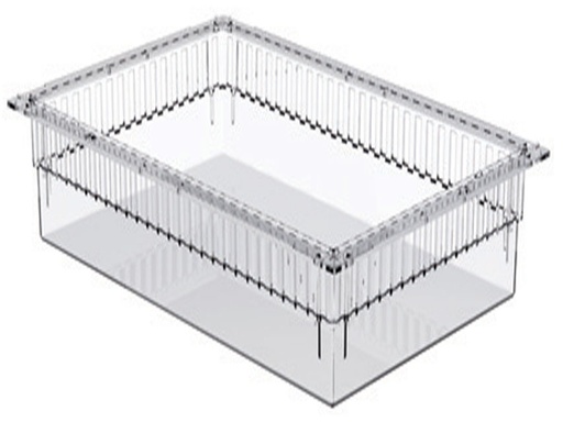 [27966] CASSETTO ISO PLASTICA TRASPARENTE 600x400x200 mm  aperto