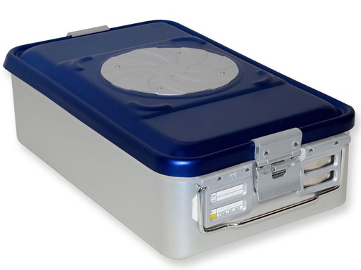 [37241] CONTAINER CON VALVOLA medio h135 mm  blu forato