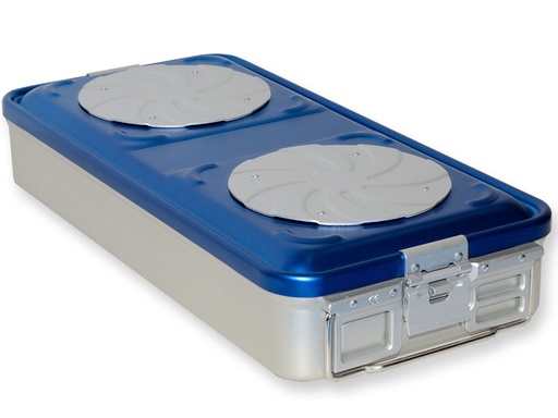 [37280] CONTAINER CON VALVOLA grande h100 mm  blu forato