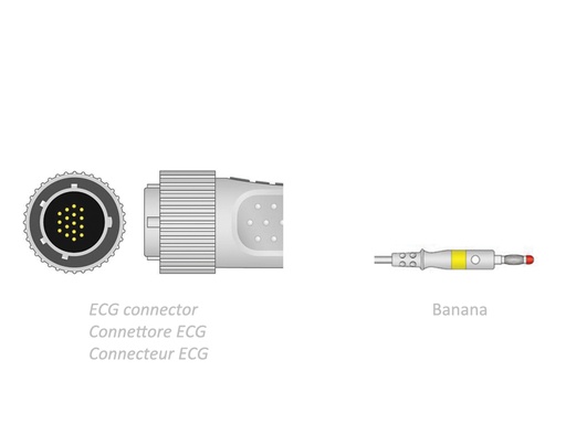 [GM-29723] CAVO PAZIENTE ECG 2,2 m - banana - compatibile Cardioline