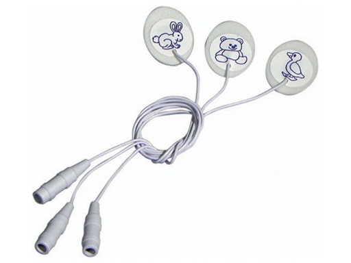 [33373] ELETTRODI FOAM MONOUSO 23-30 mm ovali con cavo 35cm - pediatrici