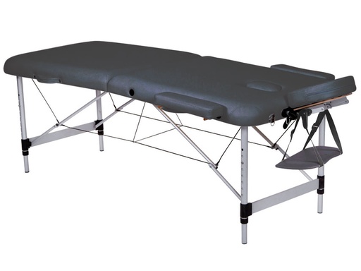 [GM-30035] LETTINO DA MASSAGGIO IN ALLUMINIO a 2 SEZIONI - nero