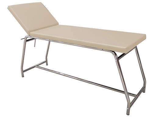 [GM-30038] LETTINO DA VISITA - portata 120 kg, cromato - materasso beige