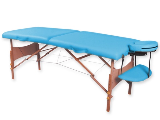 [GM-30040] LETTINO DA MASSAGGIO IN LEGNO a 2 SEZIONI - turchese