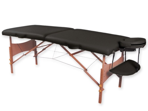 [GM-30042] LETTINO DA MASSAGGIO IN LEGNO a 2 SEZIONI - nero