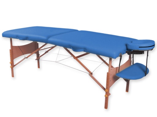 [GM-30049] LETTINO DA MASSAGGIO IN LEGNO a 2 SEZIONI - blu
