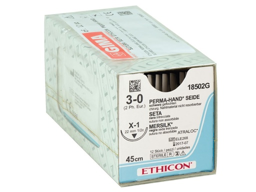 [DMM05023] Sutura seta Ethicon Perma-hand - 3/0 ago 22 mm
